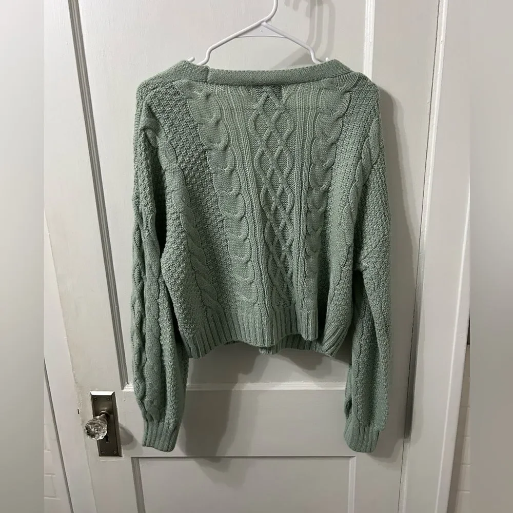 Cable mint Green Sweater - Picture 5 of 5
